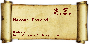 Marosi Botond névjegykártya